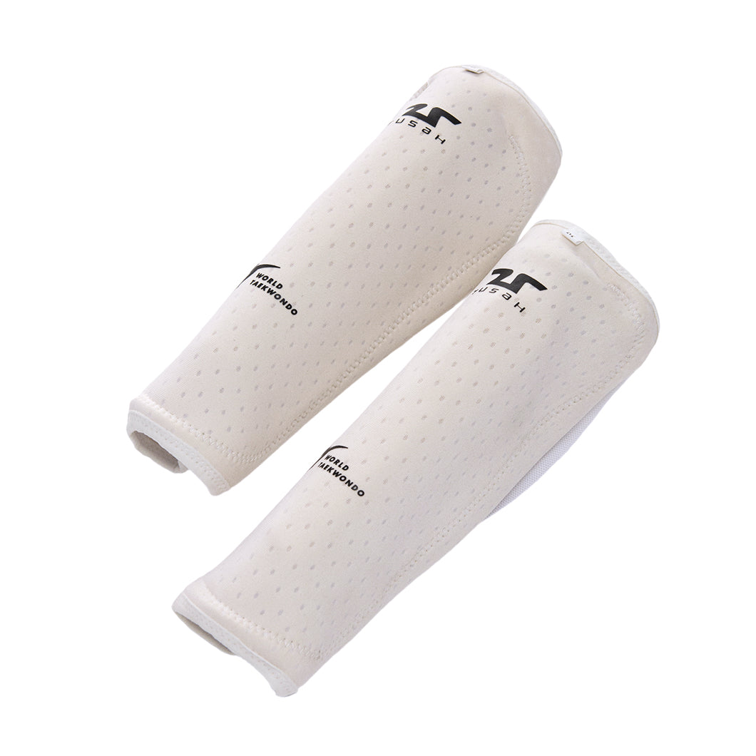 thumbnail image 2 of Tusah WTF Approved Taekwondo Forearm Protectors – White, Unisex Adult 2 of 5
